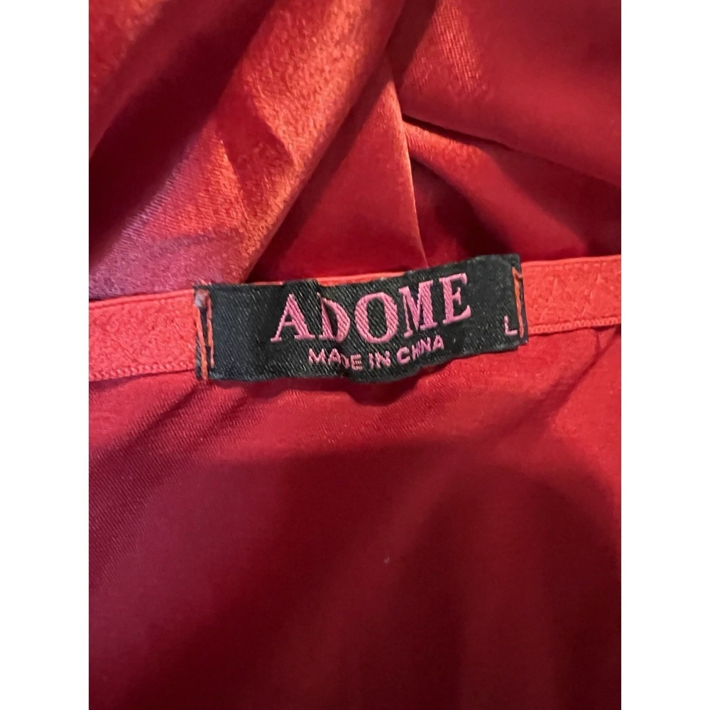 Adome Elegant Red Lace Chemise Slip Saying Lace And Bows Glam Size Large‎ - Picture 3 of 5